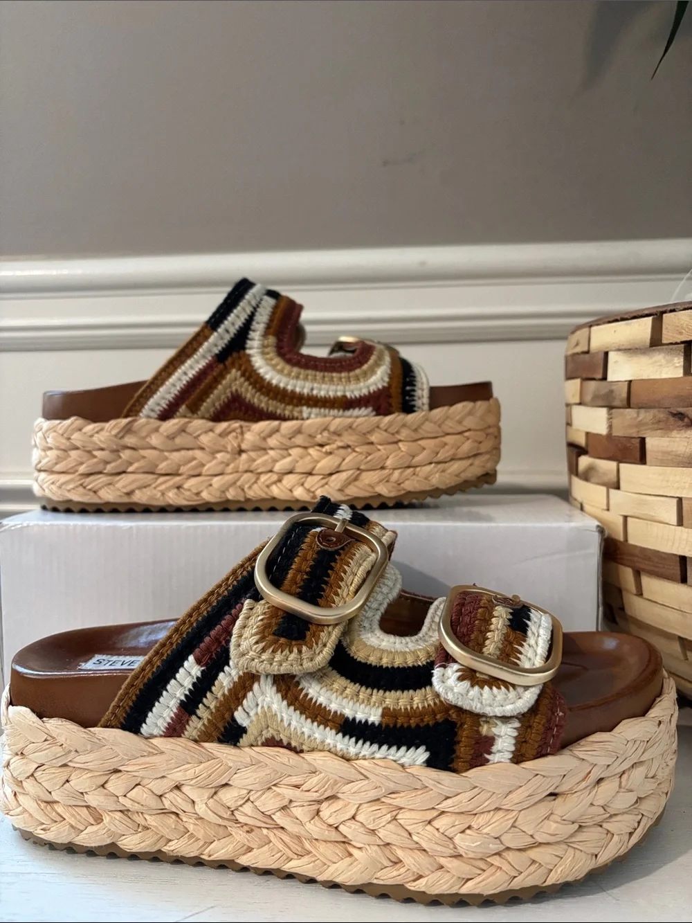 Steve Madden Women's Klare Crochet Platform Sandal